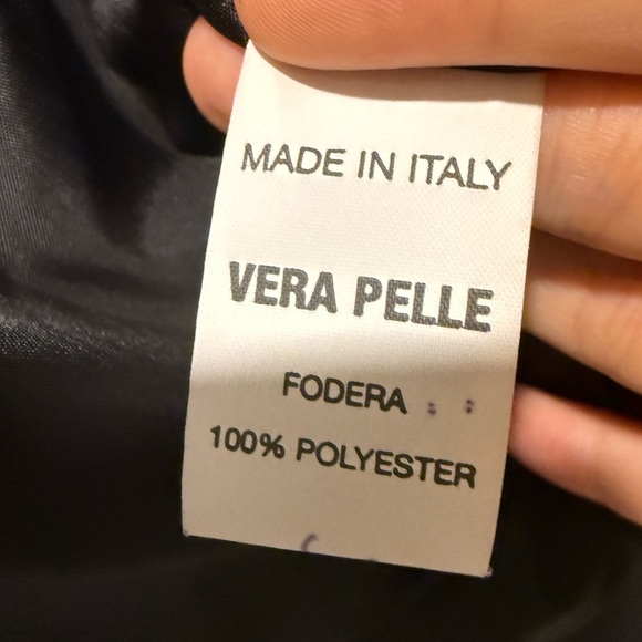 Vera Pelle Black Jacket Made in Italy - Picture 7 of 10